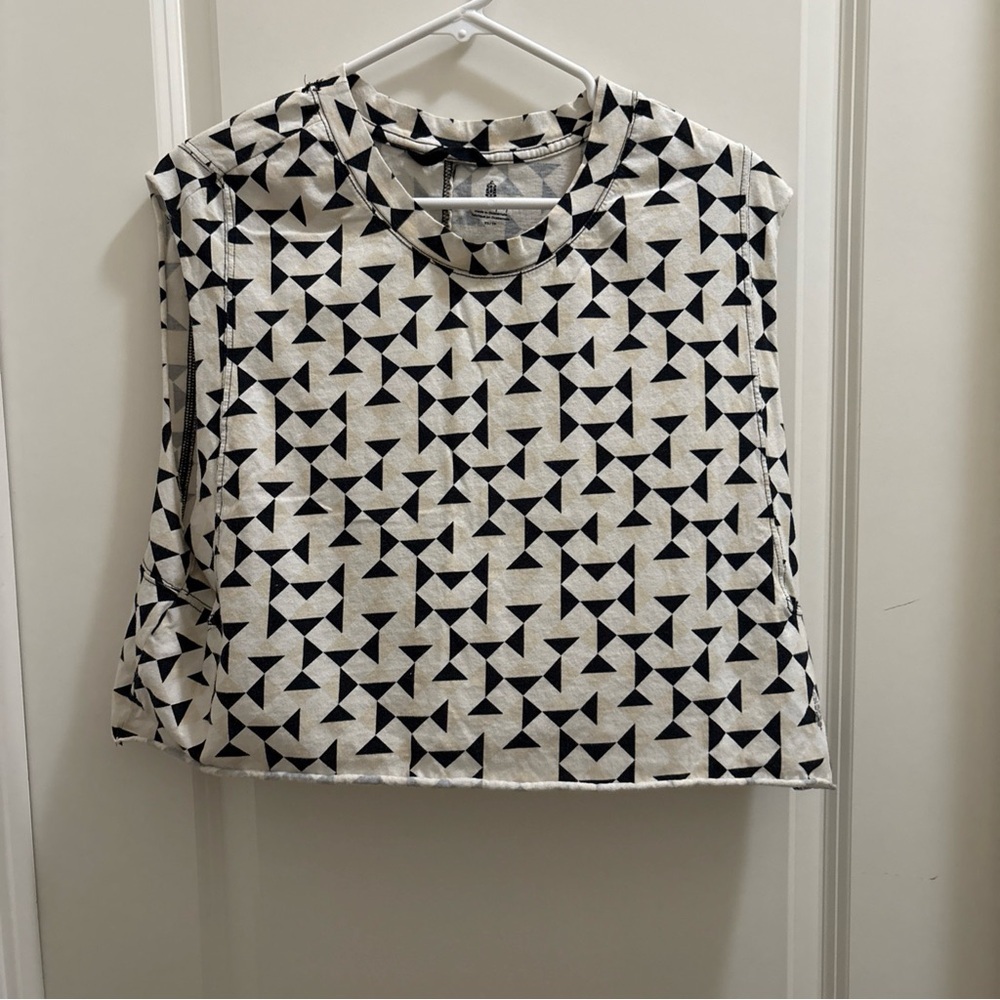 Free People Movement Inspire Tank Black White Tan Geometric Print Size XS - Picture 2 of 5